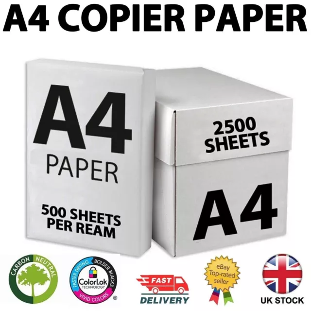 A4 Paper White 80Gsm Printer Copier Office Printing - 500 Sheets Per Ream