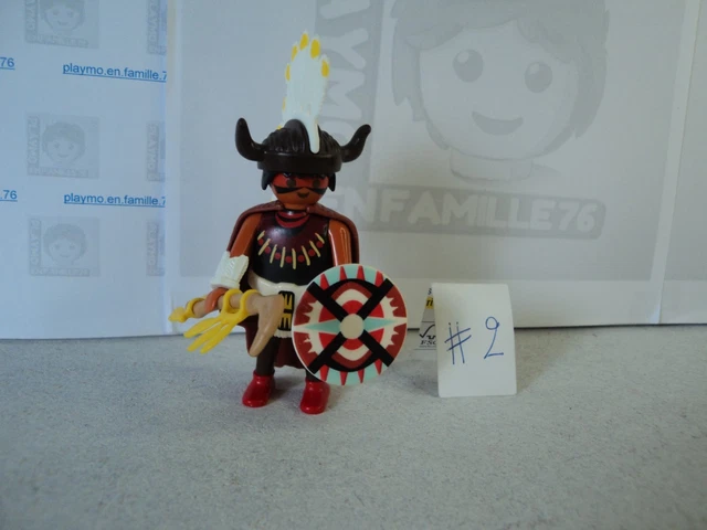 Set Playmobil Vintage Western Indiens 3328 De 1985 - Sorcier, Tambour, Bouclier, Occasion