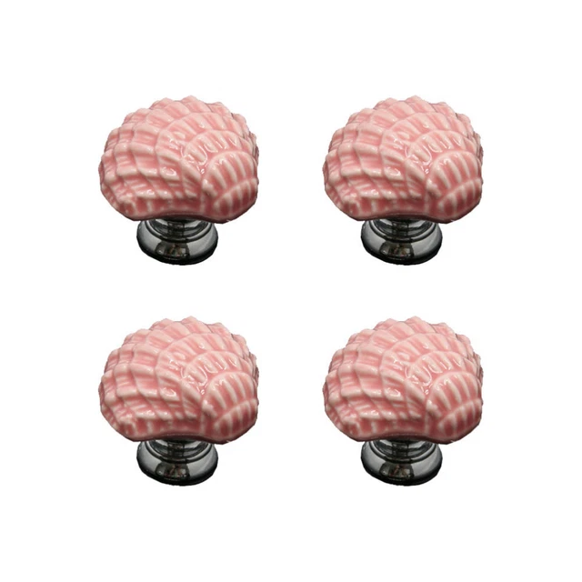 4 Pcs Shoe Cabinet Knobs Shell Drawer Handles Dresser Drawer Pulls Bookcase 7