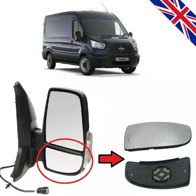 1Pcs Lower Door Wing Mirror Glass Driver Right Side For Ford Transit MK8 2014+