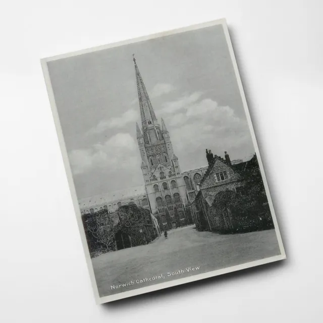 A4 DRUCK - Vintage Norfolk - Norwich Cathedral, Südansicht