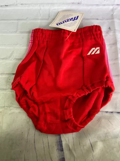 Vintage Mizuno Volleyball Shorts Briefs DEADSTOCK Red Womens Small Made In USA