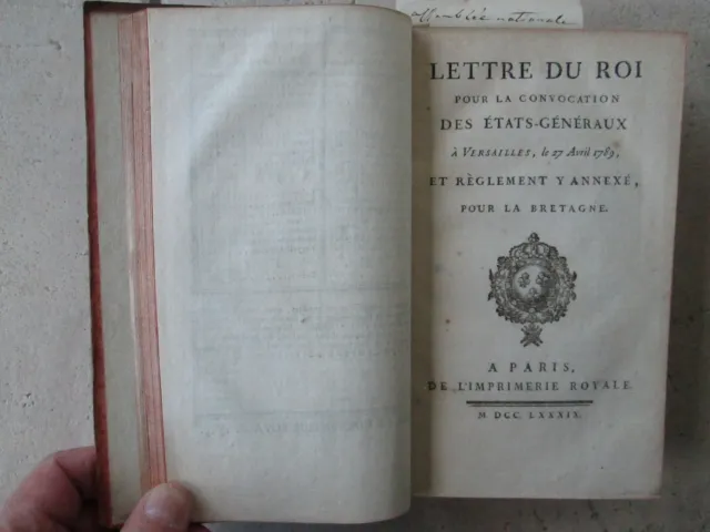 [Révolution] Recueil 22 pièces 1789 : ETATS GENERAUX DE BREST, RENNES, BRETAGNE. 3
