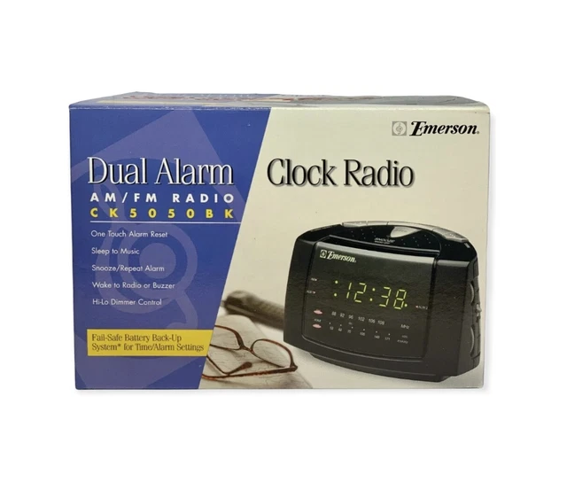 EMERSON DUAL ALARM Clock Radio AM/ FM Radio CK5050BK Black £33.02