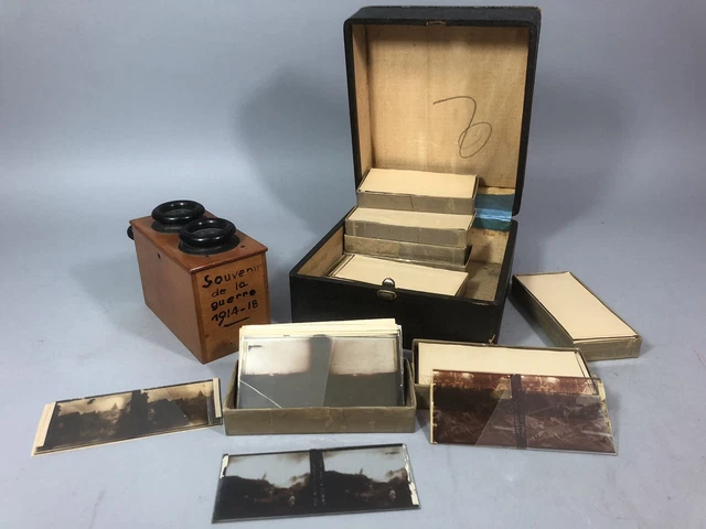 Lot De 81 Plaques De Verre Stéréoscopiques 14-18 - Tranchées Et Poilus, Collection