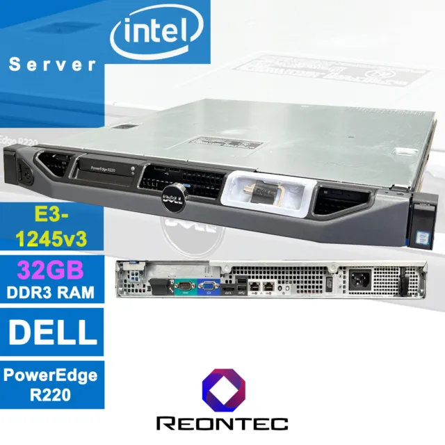 Serveur Dell PowerEdge R220 Intel Xeon E3-1245V3 32GB RAM DDR3