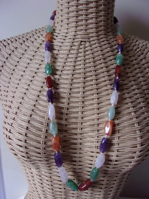 Collier Vintage Chacok 1991 - Avec Barrette - Or Multicolore Et Perles - Occasion