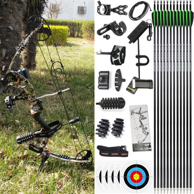 Compound Bogen Kit 30-70lbs Sportbogen 320fps Bogenschießen Jagdbogen Angeln