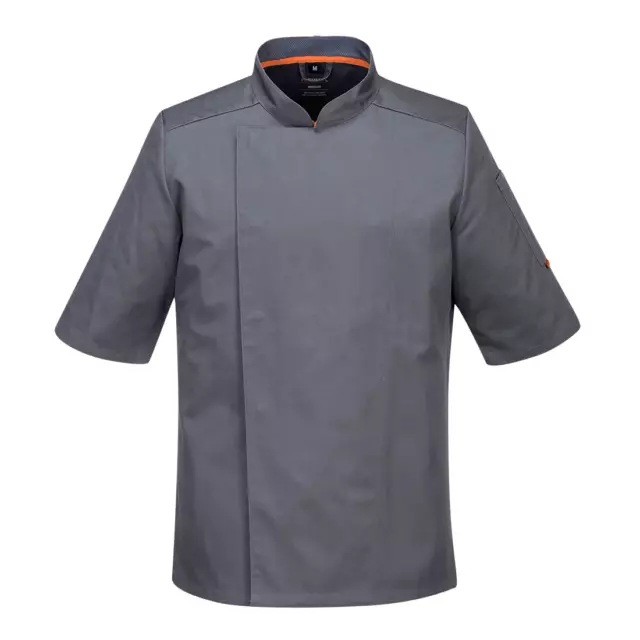 Veste de cuisine grise manches courtes PORTWEST, veste de cuisinier pas cher