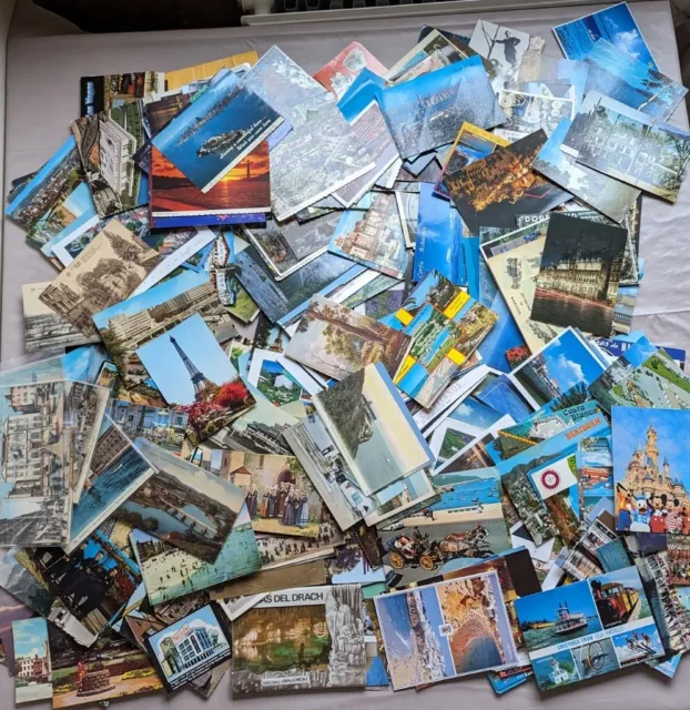 Job lot 500+ postcards AROUND THE WORLD - NOT UK -  mainly modern / posted