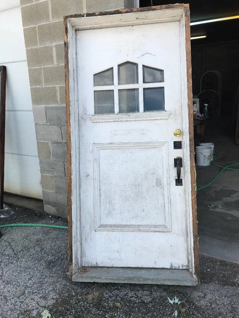 MAR 320 Antique Pine Arts And Crafts Entry Door 39.25 x 84 X7.25