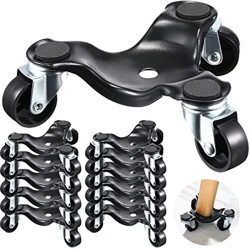 12 Pcs Furniture Moving Dolly 3 Wheel Steel Tri Dolly Heavy Duty Movers Mobil...