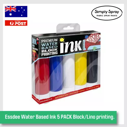 NEW Essdee Water Based Ink 5 PACK Block/Lino printing. Primary Colours FREE POST