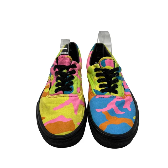 VANS Era Multi Color Neon Camo Skateboard Shoes Men's 10
