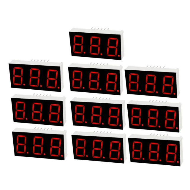 Common Cathode 12 Pin 3 Bit 1.48 x 0.75 x 0.31 Inch 0.55" Red LED Display 10pcs