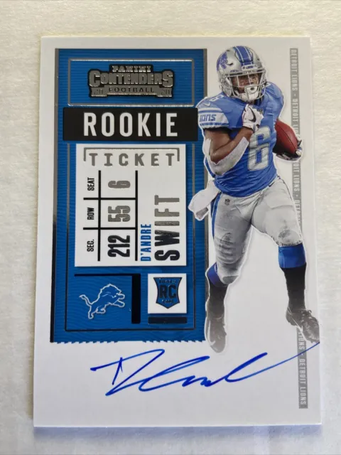 D’Andre Swift RC 2020 Contenders Rookie Ticket AUTO Variation Lions #115 📈🔥