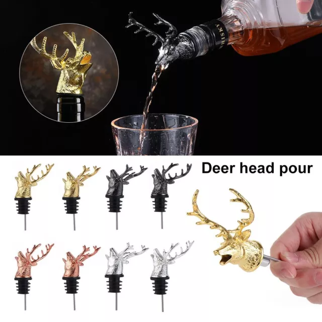 Unique Stag Deer Head Bottle Stoppers Bar Tools Wine Aerators Wine Pourer