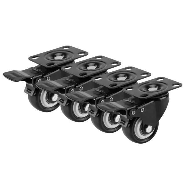 4 X Heavy Duty Swivel Castor Wheels Trolley 50mm Furniture Casters Rubber 200kg