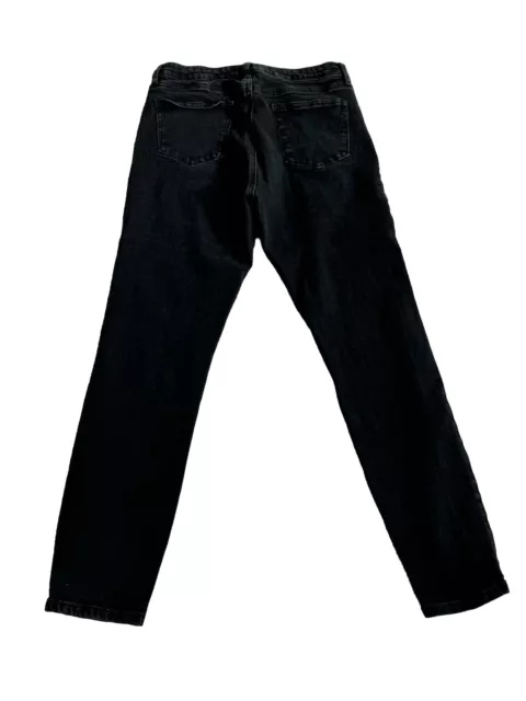BP NORDSTROM WASHED Black Button-Fly High-Rise Skinny Ankle Jeans Size ...