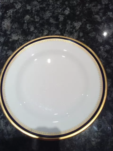 Spode - Knightsbridge Cobalt Blue Band On White & Gold Luncheon Plate #2 Y5783