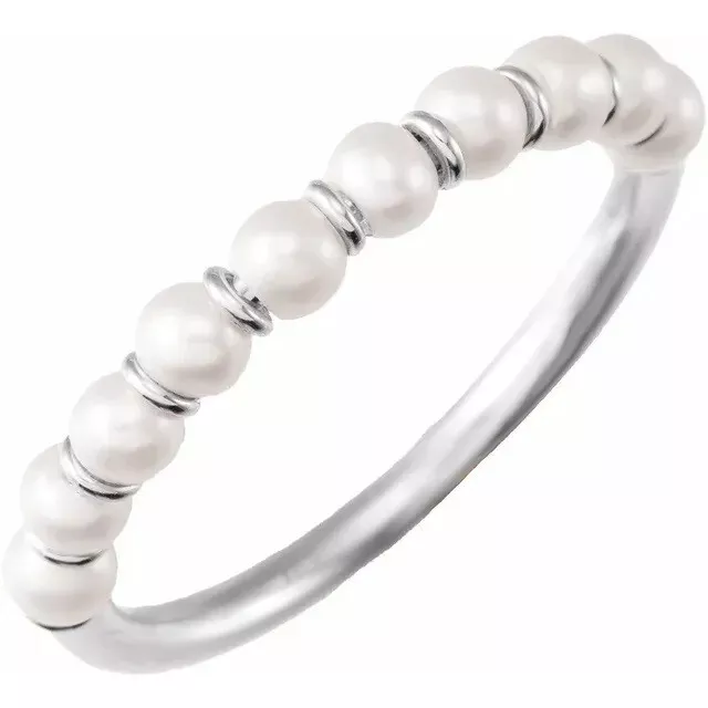 14k cultured pearl band ring , choose your color metal and your size. 3