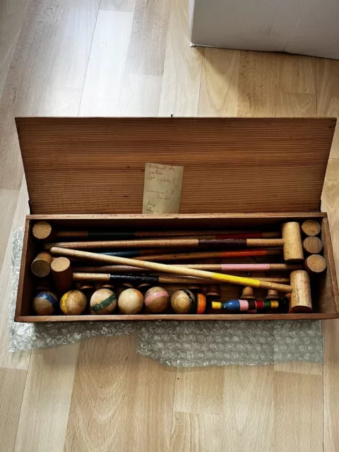 ANCIEN JEU DE CROQUET DE TABLE , Bon État , 19 ème Siècle