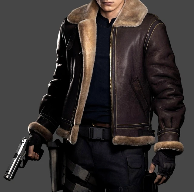 Leon Scott Kennedy Resident Evil 4 Leather B3 Bomber Shearling Leather Jacket