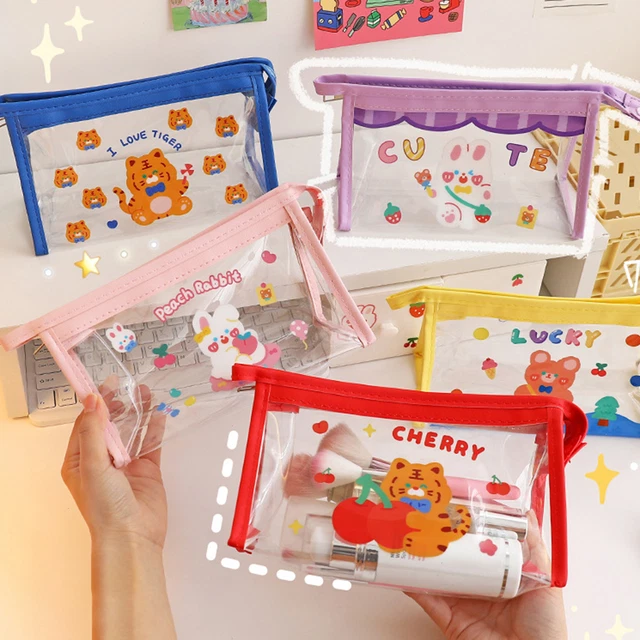 Organizer trucco cerniera liscia salvaspazio organizzatore trucco pesca coniglio PVC