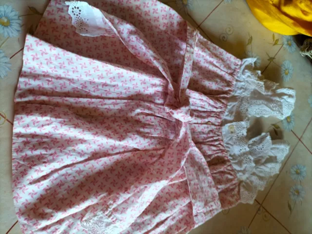 Vêtements Poupée Ancienne belle ROBE + CULOTTE  / SFBJ BRU STEINER JUMEAU POUPON