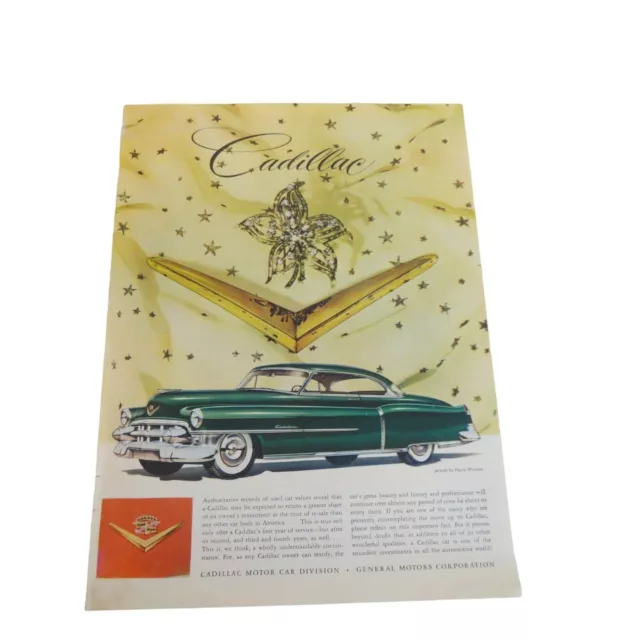 Cadillac 1953 Harry Winston Jewels Advertising Print Ad Car Automobile Vintage