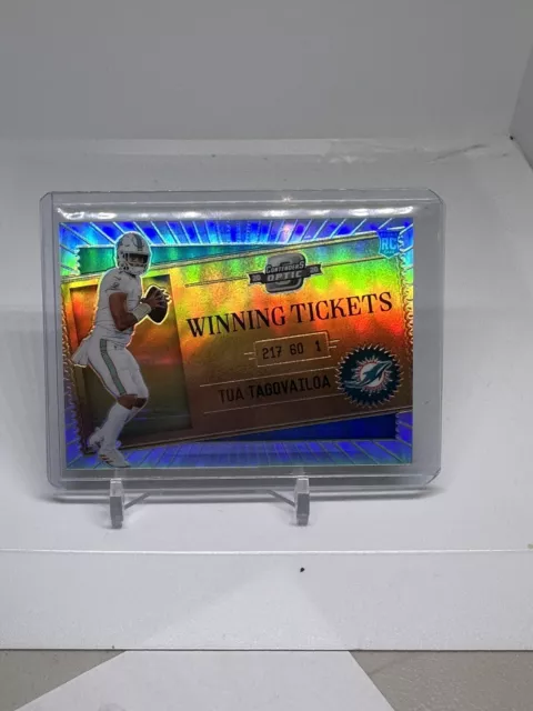2020 Panini Contenders Optic Football #WT18 Tua Tagovailoa Winning Ticket Silver