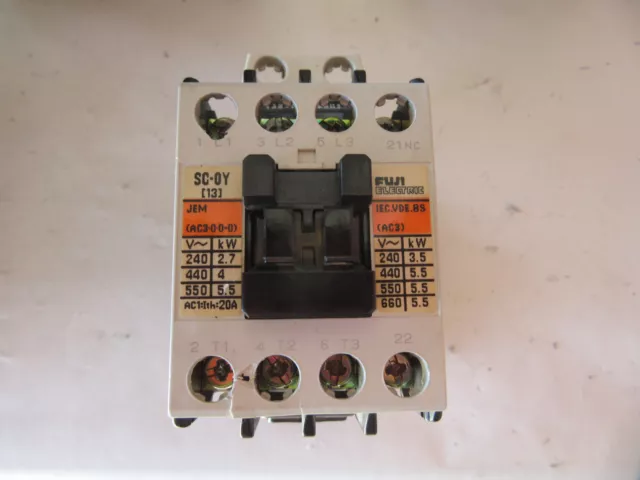 Fuji SC132A Contactor 3P 20A SC-0Y With 1 N.C. Aux Coil 120V VGC!! Free Shipping