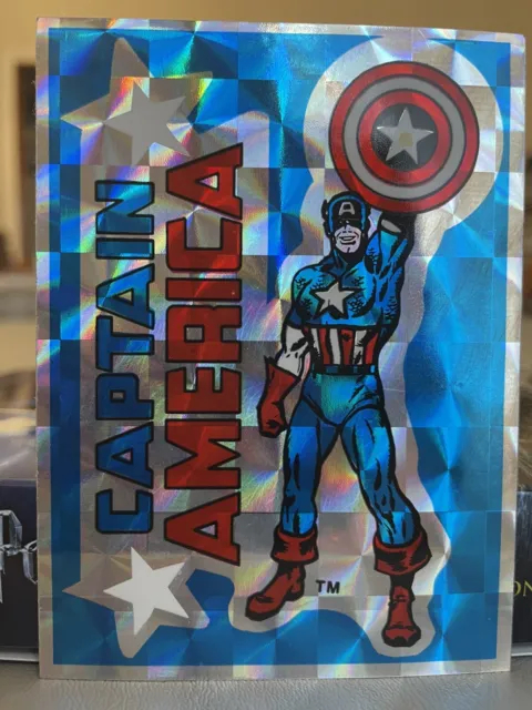 80s Marvel Capt America Vend Machine Prism Sticker