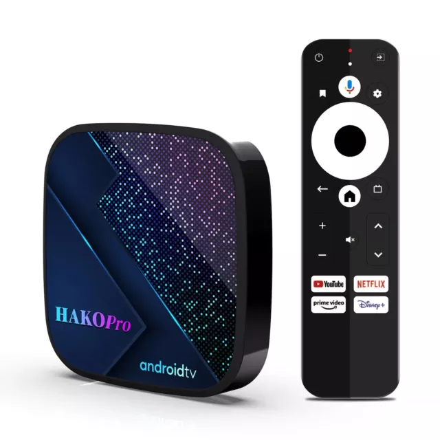 Hako Pro 4GB 64GB Amlogic S905Y4-B Google Certified Android 11 4K Tv Box UK Plug