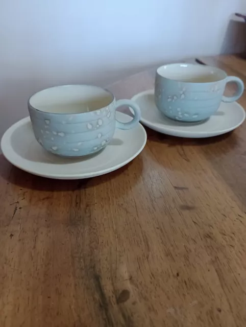 2 x Hornsea Pottery Cup & Saucer From Concept Range, Cirrus Cup & Concept Saucer