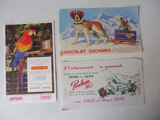 Lot Anciens buvards publicitaire chocolat POULAIN , CEMOI , SUCHARD