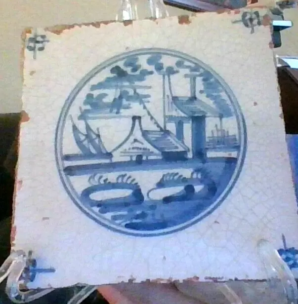 Antique Dutch Delft Tile   1700's
