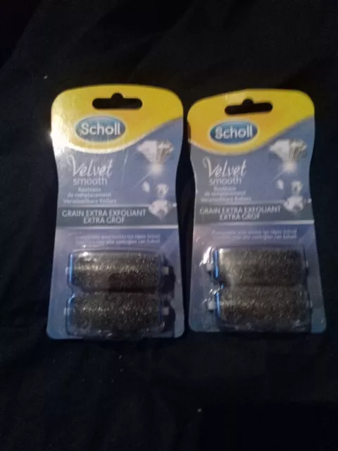 Scholl Lot de 4 Rouleaux Grain Extra Exfoliant pour Râpe  Velvet Smooth