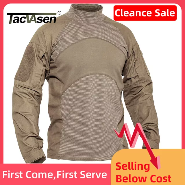 Zipper Pockets Men Military Pullover Workout Shirts Tactical Combat T-Shirt Tops