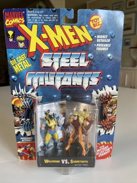 Marvel Comics 1994 X-Men Die Cast Metal Steel Mutants Wolverine Vs. Sabretooth