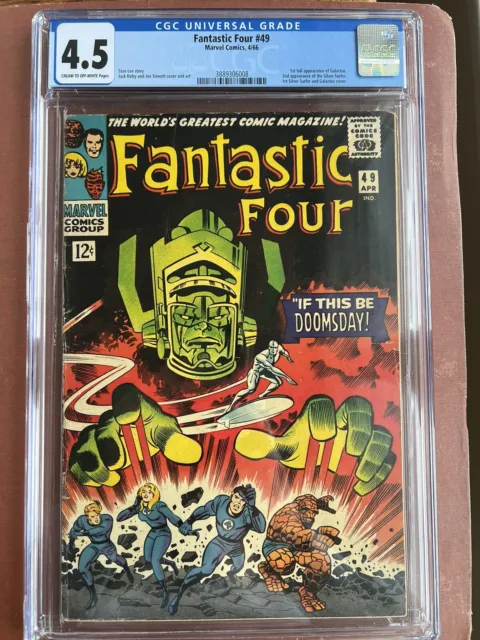 Fantastic Four 49 CGC 4.5 CR/OW Pages Kirby Silver Surfer Galactus Watcher SWEET