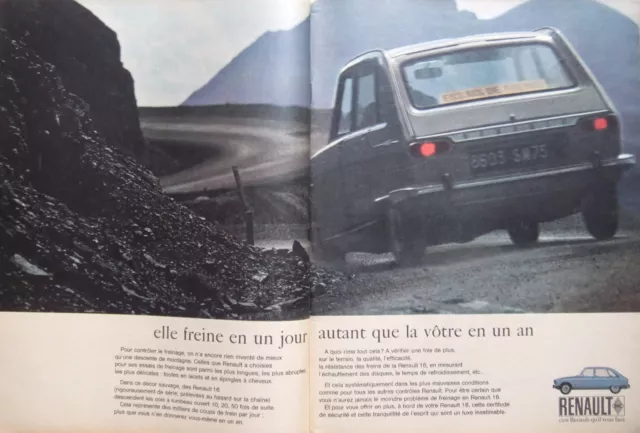 1966 La Renault 16 Best Braking Press Advertisement - Advertising