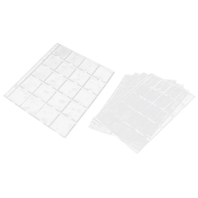 10 Pages Coin Money Holder Capsules Collection Album Sleeve Page Sheet