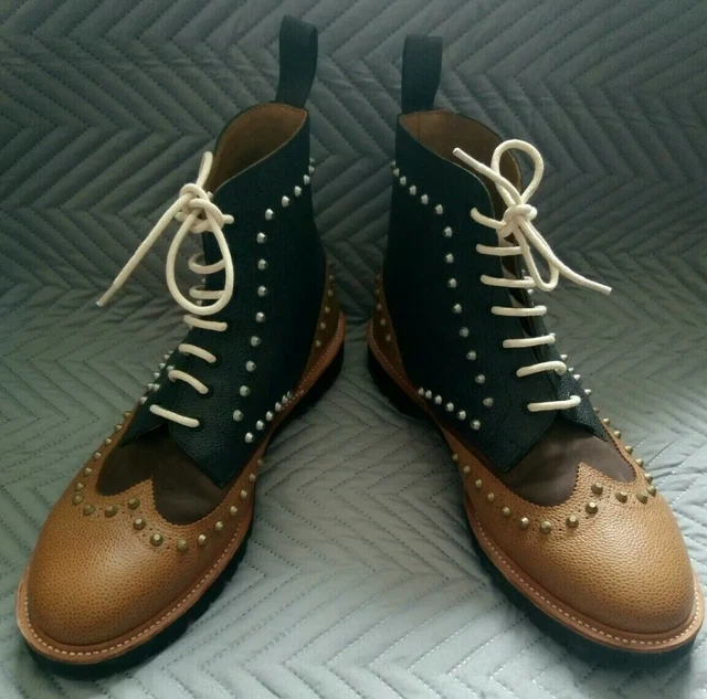 DR MARTENS FELIPE Windsor Premium Studded Brogue Leather Boots Size UK 13 Eu 48 123.49 PicClick UK