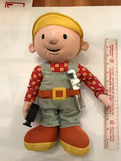 Bob The Builder Talking Plush 12” Toy 2001 Hasbro Hammer Playskool Stuffed G4