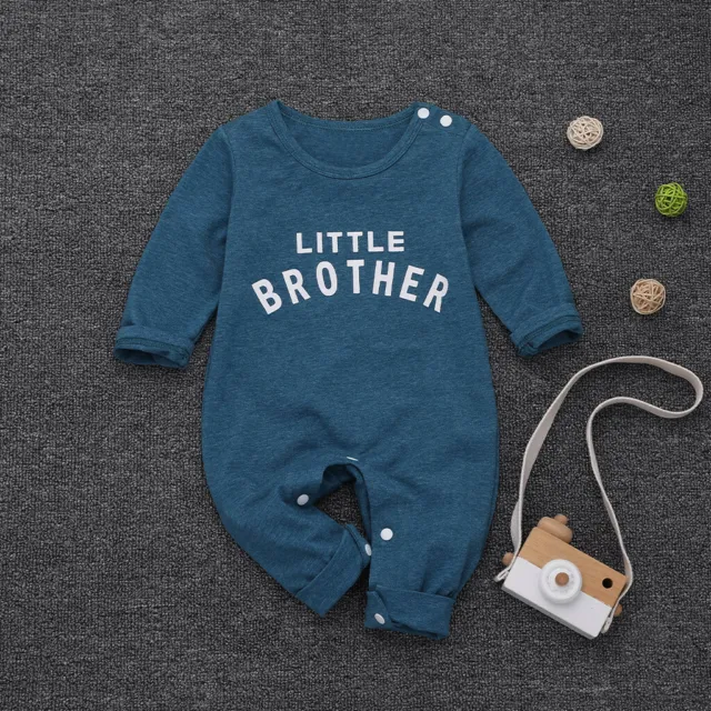 Tuta tuta neonato neonato bambini bambine con bottoni lettera vestiti 7