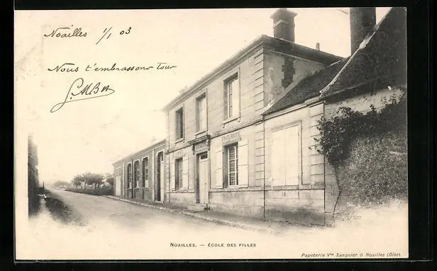 CPA Noailles, Ecole des Filles 1903