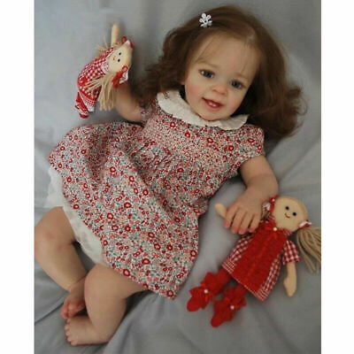 24" Cute Toddler Reborn Girl Baby Dolls Lifelike Silicone Vinyl Newborn Gift Toy