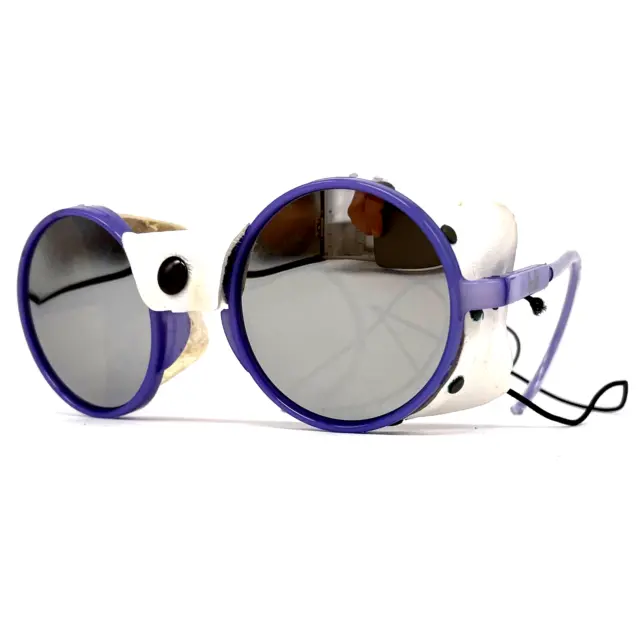 NOS vintage BOLLE "ACRYLEX" glacier sunglasses - France 80's - Large - Blue