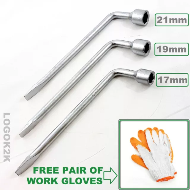17 19 21 mm Wheel Wrench Heavy Duty Lug Hex Nut Bolt Socket Spanner Car Hand